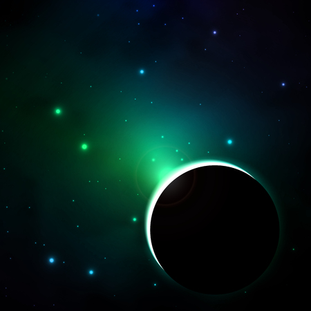 Coloring a planet in space, vector art illustration.のイラスト素材