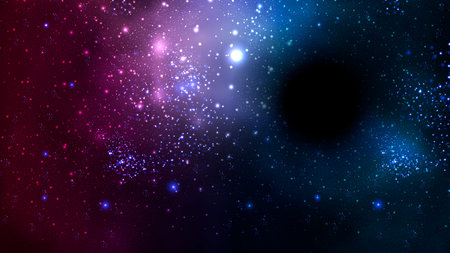 Black hole in space, vector art illustration.のイラスト素材