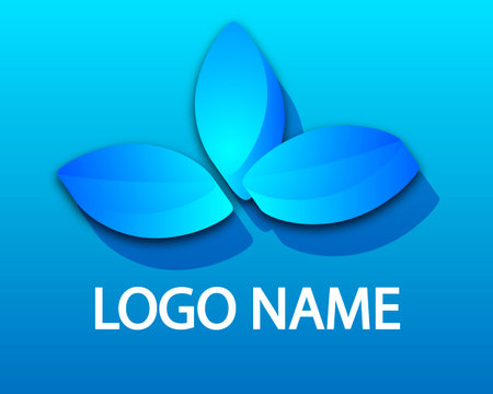 3D lotus logo, vector art illustration of a flower.のイラスト素材