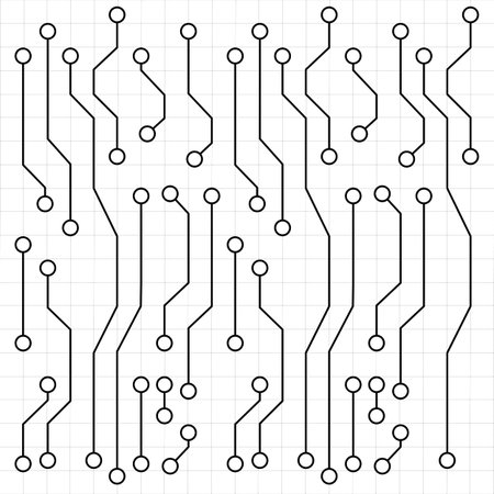Electronic circuit board drawing, vector art illustration.