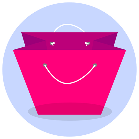 Pink bag in a flat design, vector art illustration.のイラスト素材