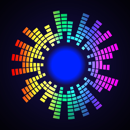 Logo of the equalizer circle, vector art illustration.のイラスト素材