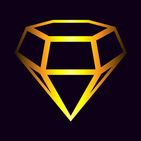 Gold diamond logo, vector art illustration symbol.のイラスト素材