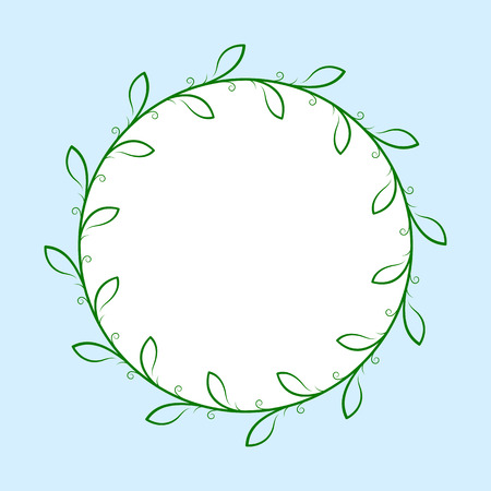 Spring background with a circular branch, vector art illustration.のイラスト素材