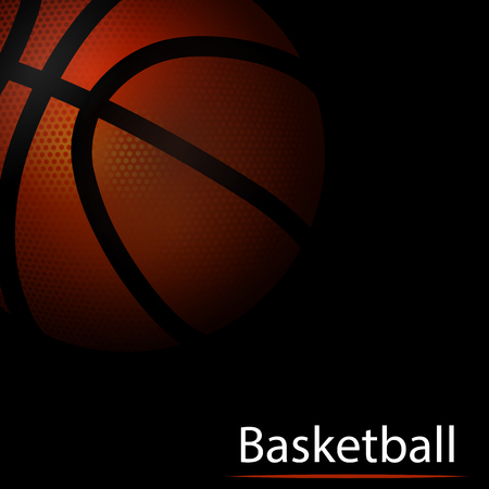 Abstract basketball on a black background, vector art illustration.のイラスト素材