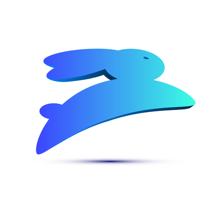 Logo of an animal rabbit, vector art illustration background.のイラスト素材