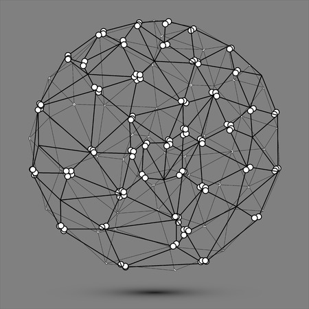 Triangular sphere logo, vector art illustration of badge.のイラスト素材