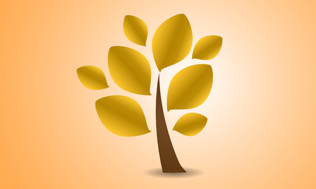 One autumn tree  art illustration.のイラスト素材