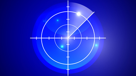 Sonar screen for submarine and ship, vector art illustration.のイラスト素材