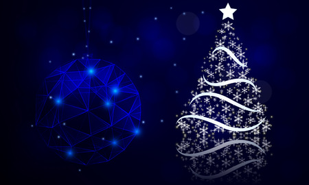 Abstract christmas ball and new year tree, vector art illustration.のイラスト素材
