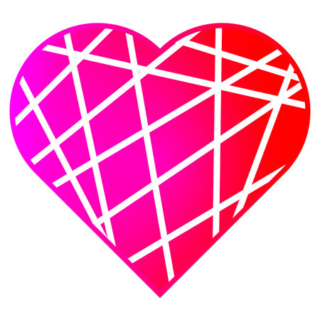 Pink red twisted heart icon, vector art illustration.のイラスト素材