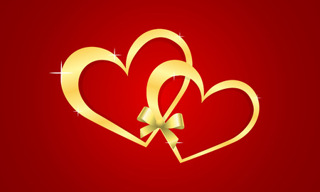 Card with frame of hearts on a redのイラスト素材