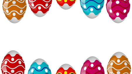 Frame of colorful easter eggsのイラスト素材