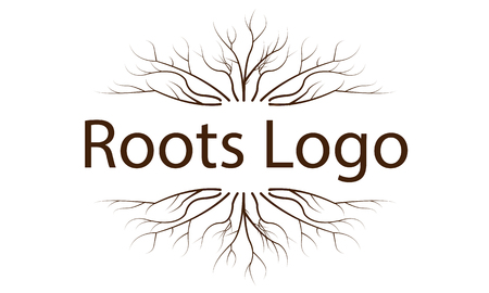 Logo with a pattern of tree roots, vector art illustration.のイラスト素材