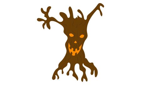 Scary stump in halloween, vector art illustration.のイラスト素材