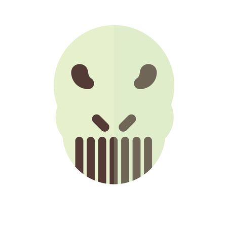 Scary mask in flat design for halloween, vector art illustration.のイラスト素材
