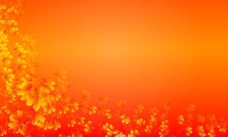 Half frame with autumn leaves, vector art illustration.のイラスト素材