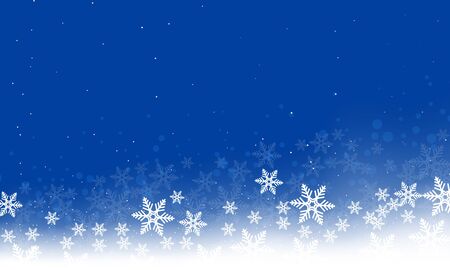 Winter abstract landscape of snowflakes, vector art illustration.のイラスト素材