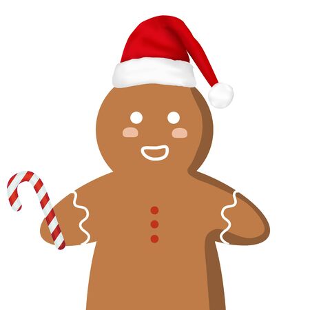 Christmas gingerbread cookies, vector art illustration.のイラスト素材