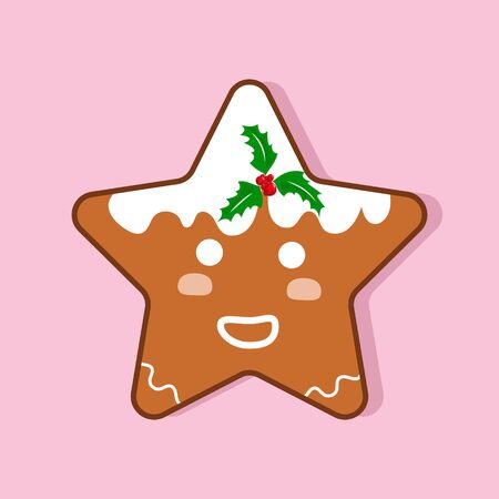Christmas Gingerbread Star, vector art illustration.のイラスト素材