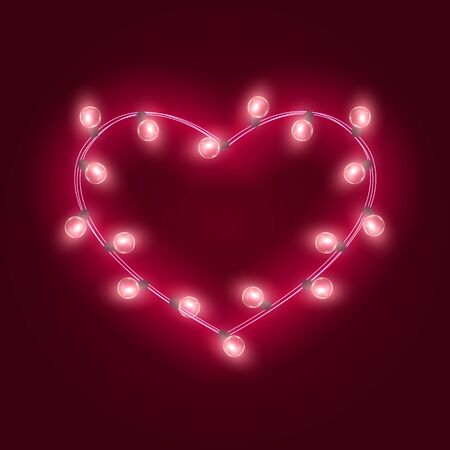 Heart shaped garlands, vector art illustration.のイラスト素材
