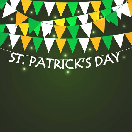 St Patricks Day ribbons on greenのイラスト素材