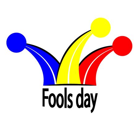 Fools day jester logo on whiteのイラスト素材