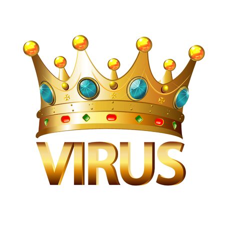 Crown with the word virus, vector art illustration.のイラスト素材