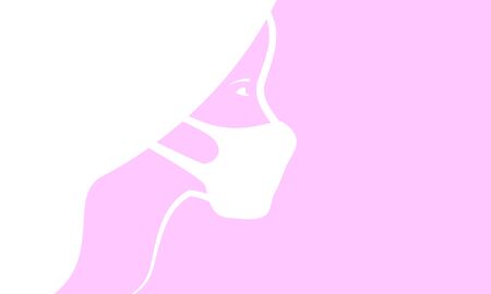 Girl in a medical mask, vector art illustration.のイラスト素材