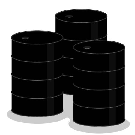 Black oil barrels, vector art illustration.のイラスト素材