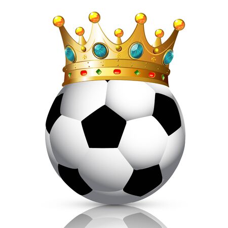 Soccer ball with crown, vector art illustration.のイラスト素材