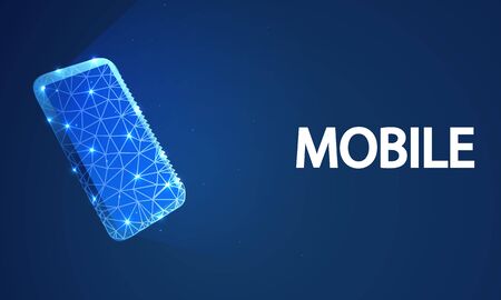 Abstract polygonal smartphone, vector art illustration.のイラスト素材