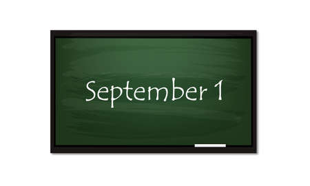1 september chalk on a blackboard, art video illustration.のイラスト素材