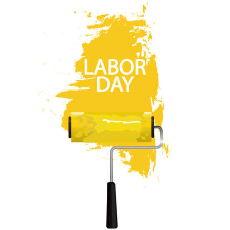 Labor day paint roller, vector art illustration.のイラスト素材