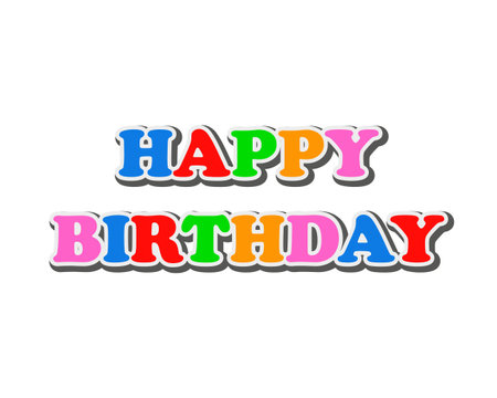 Happy birthday in colorful style, vector art illustration.のイラスト素材