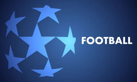 Blue background with soccer ball stars, vector art illustration.のイラスト素材