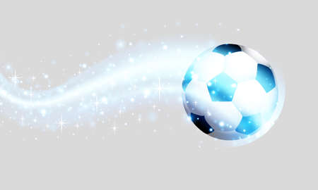 Soccer ball in flight from impact, vector art illustration.のイラスト素材