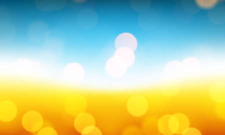 Abstract summer beach background with bokeh, vector art illustration.のイラスト素材