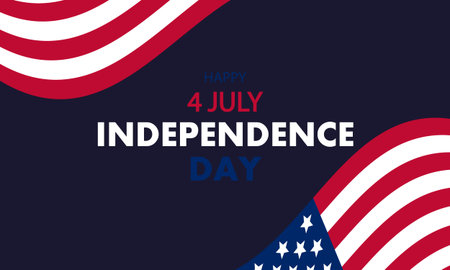 Background with flag for 4th of July USA Independence Day, vector art illustration.