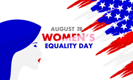 Womens Equality Day in USA on August 26, vector art illustration.のイラスト素材