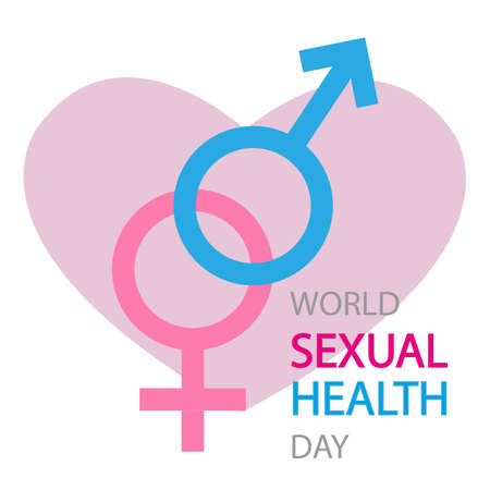 World sexual health day banner with heart and gender, vector art illustration.のイラスト素材