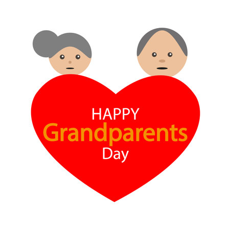 Heart to grandparents day, vector art illustration.のイラスト素材