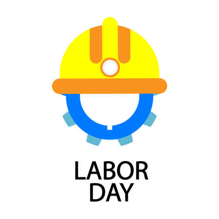 Protective helmet and gear for labor day, vector art illustration.のイラスト素材