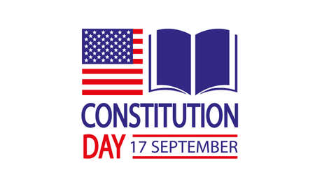 American constitution day badge, vector art illustration.のイラスト素材