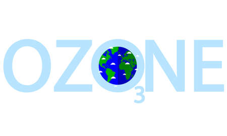 Clouds around the earth for the day of the ozone layer protection, vector art illustration.のイラスト素材