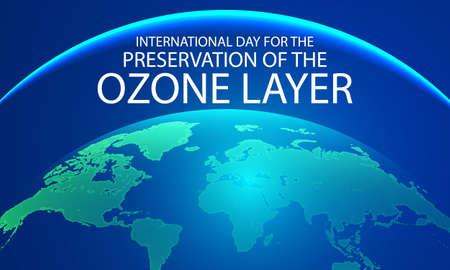 Planet to Ozone Layer Preservation International Day, vector art illustration.のイラスト素材