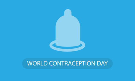 Condom on WORLD CONTRACEPTION DAY, vector art illustration.のイラスト素材