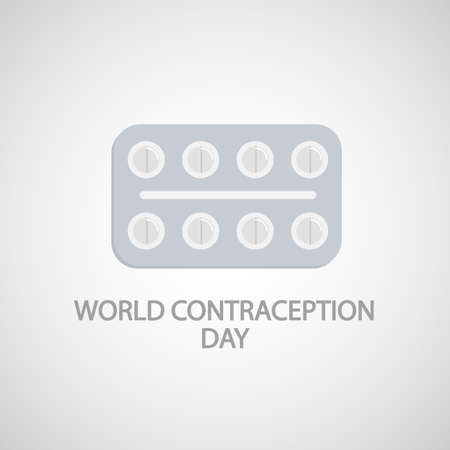 Birth control pills in blisters for World Contraception Day, vector art illustration.のイラスト素材