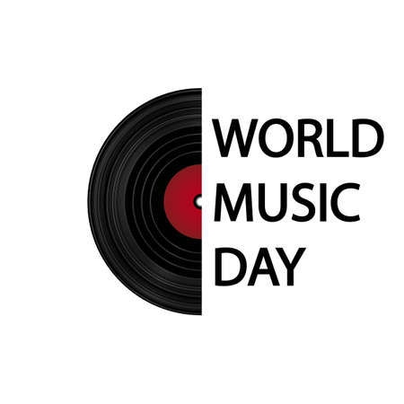 Vinyl record for world music day, vector art illustration.のイラスト素材