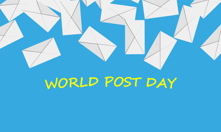 Many letters for the world post day, vector art illustration.のイラスト素材